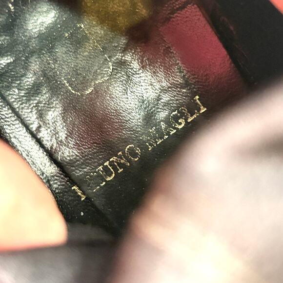 Bruno Magli Oxford Ankle Boots 9 39 Black Leather Academia Prep Whimsigoth Heel - Picture 7 of 7